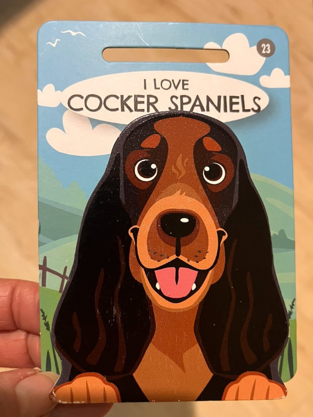 I LOVE COCKER SPANIELS Pet & Critter Wooden Bag Clip, Fridge Magnet NWT